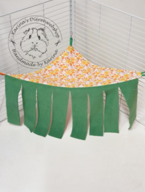 Schuil hoek hangmat  Cavia Print Oranje bloemen / groen
