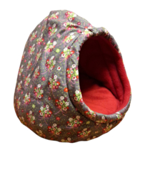 Theemuts met extra versteviging " Bloemen bouquet " assorti binnenkant