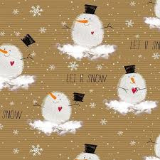 Inpak papier Kerst Sneeuwpop ... 1 meter