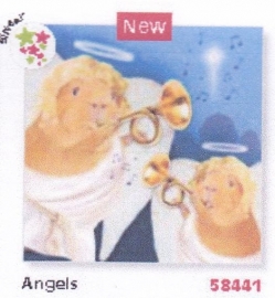 Cavia kerstkaart "Angels" 10 stuks