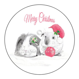 Sticker Kerst Caafjes ( 4 stuks)