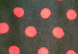 Hangmat  "knaagdier" fleece zwart met rode stippen