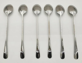 RVS lange yoghurt, dessert of koffie lepeltjes – set van 6 stuks "Bunnies make me happy "