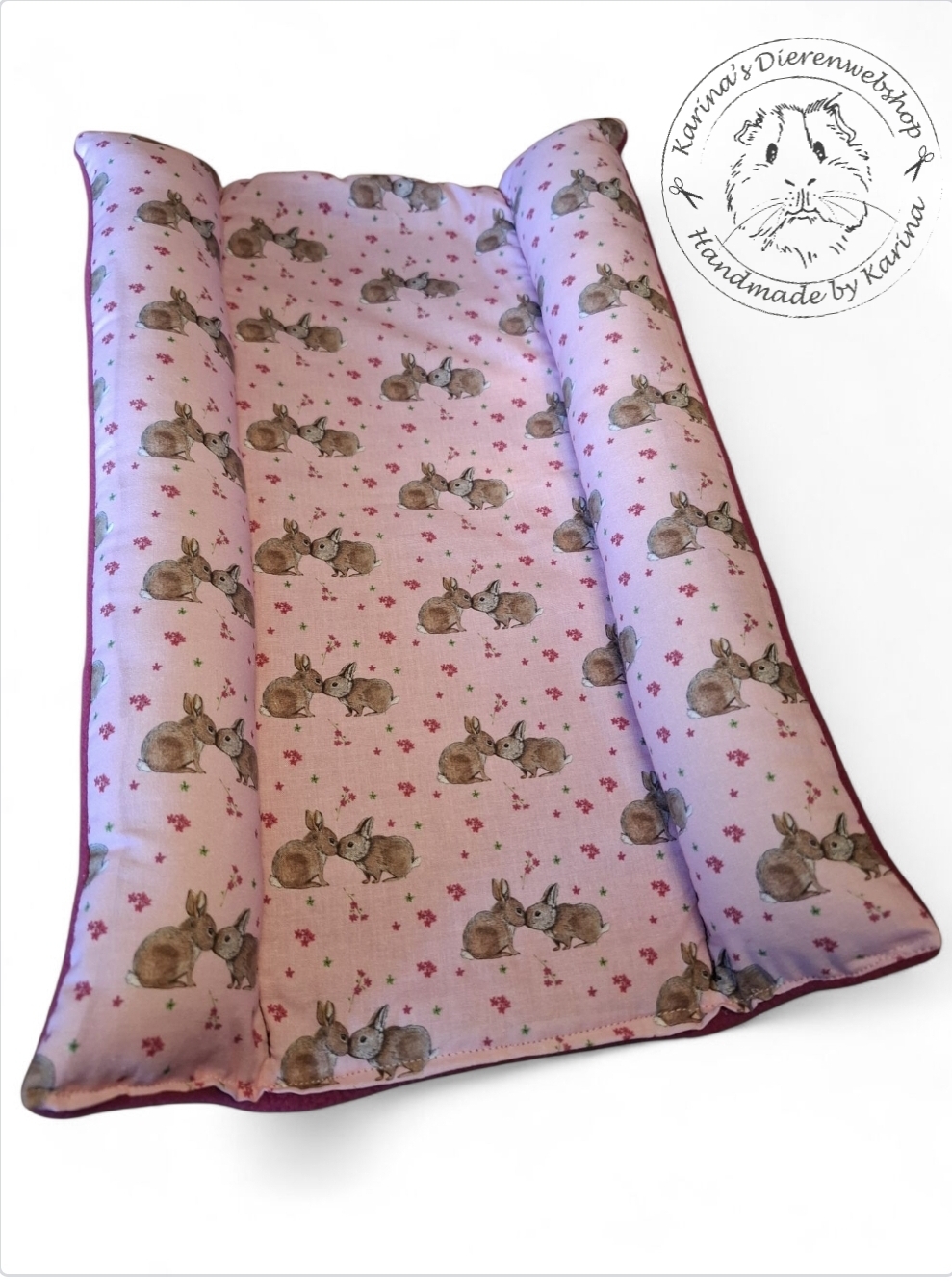 Bunny Snuggle Bed " Hop&Flop " L .... konijntjes ROZE stof van RoosjeRosalie®