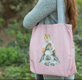 Canvas Shopper Cavia Konijn Hamster Piggy in the Middle Wrendale Designs Ltd
