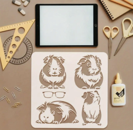 Stencil Tekensjabloon Sjabloonset Mal met Cavia's klein