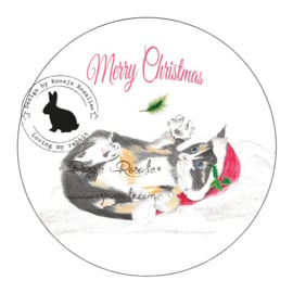 Sticker Kerst Poesje Minoes ( 4 stuks)