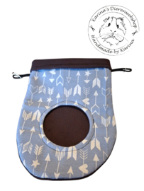 Hooizak Deluxe  "  pijlen lichtblauw met bruin  "