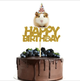 Taart Topper Cavia Happy Birthday