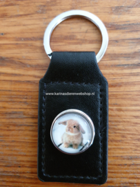 Leren Sleutelhanger Chunk Hangoor Konijn 1