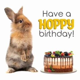 Kaart Have a Hoppy Birthday konijn kaart
