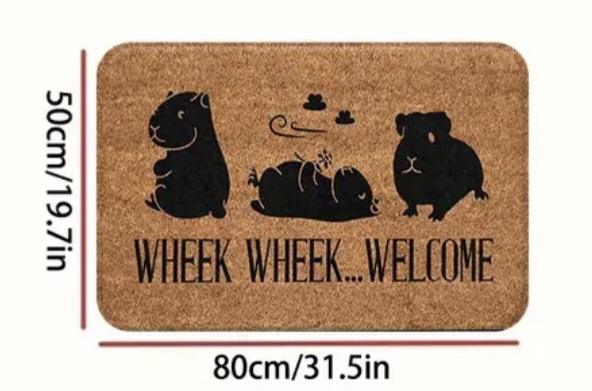 Deurmat Badkamer Mat Tapijt Groot " Wheek Wheek Welcome " Cavia