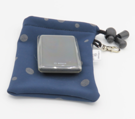 Ebike hoesje M display Bosch Kiox 500 stip op donker blauw softshell DLX