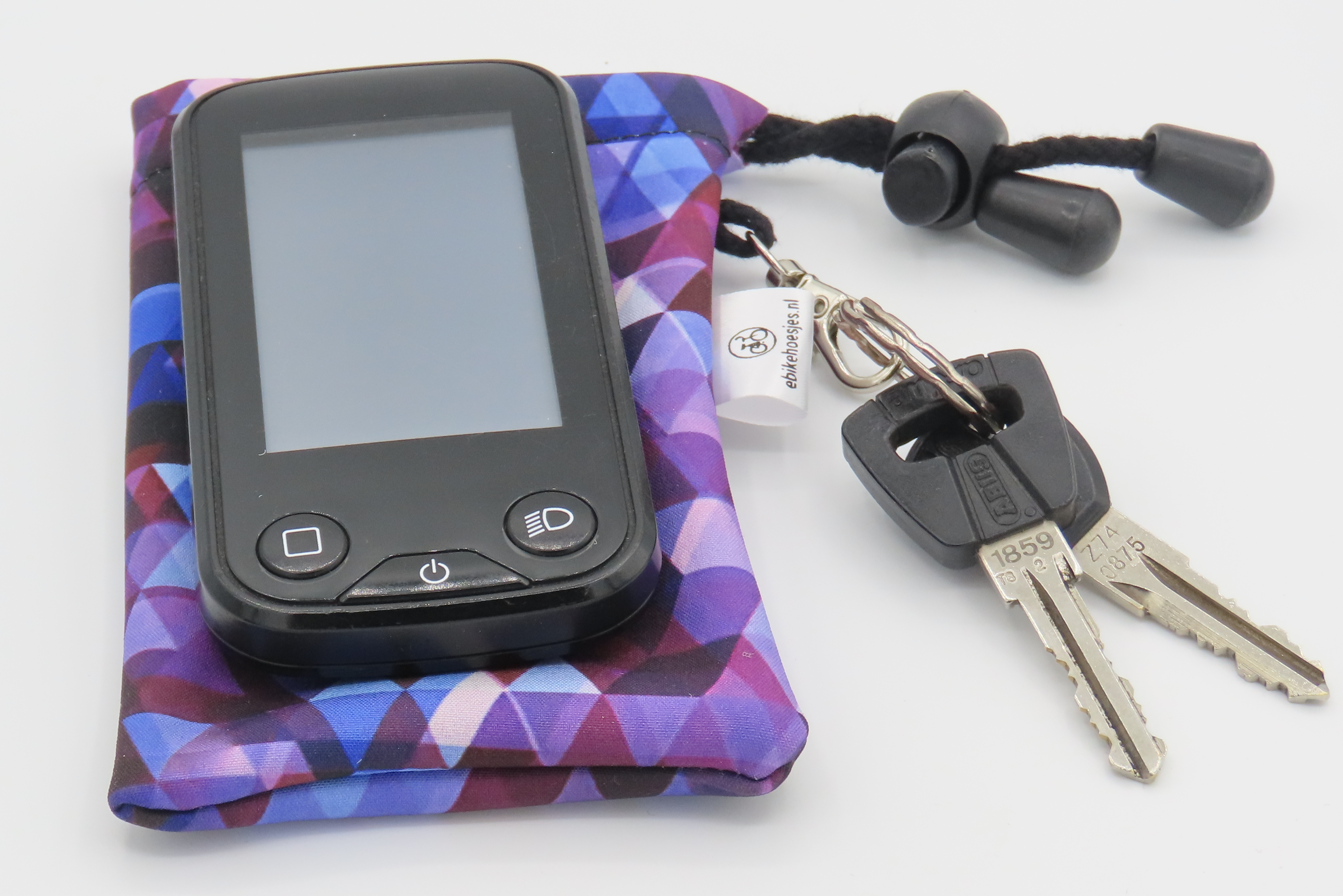 Ebike hoesje S display Shimano 6100 Driehoekje op Paars softshell DLX