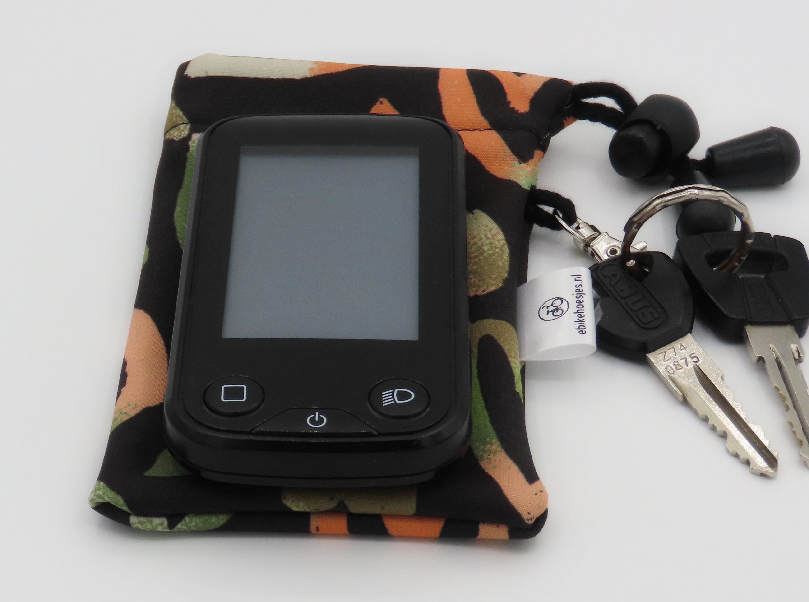 Ebike hoesje S display Shimano 6100 Hartje op zwart softshell DLX