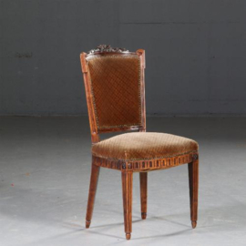 Antieke stoelen / Stel van 8 Hollandse Louis Seize stoelen ca. 1800 incl stoffering naar wens (No.570551)