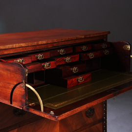 Commode laat Victoriaans met bureau en groen ingelegd leder schrijfblad ca 1890 (No.211110)