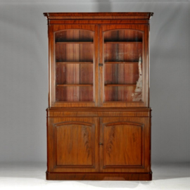 Antieke kast / Hoge antieke boekenkast / servieskast 2,39 m. Engels ca. 1840 Planken verstelbaar (No.601445)