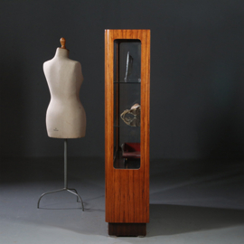 Antieke kasten / Art Deco vitrine Wengé en noten ca. 1925 drie-zijdig glas (No.891510)