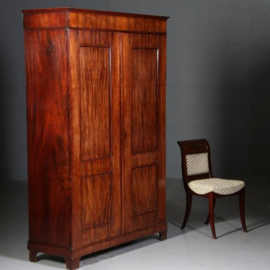 Antieke strakke  mahonie Garderobekast  ca. 1850 indeling aanpasbaar (No.752835)
