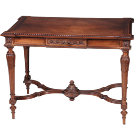 Schrijftafeltje of wandtafel in notenhout met brede lade Frankrijk ca 1860 (No.422435)