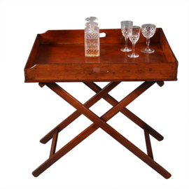 Mahoniehouten Butlertray op inklapbare standaard 1880 (No.272105)
