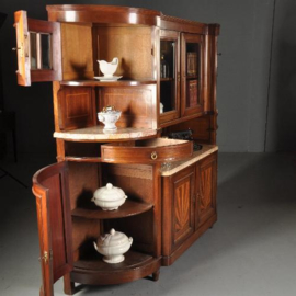 Antieke kast / UItbundig mahonie ca. 1880 buffet met kwartronde zijde (No.481846)