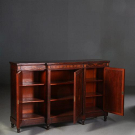 Antieke kast / Ingelegde palissander credenza 2 spiegeldeuren en een paneeldeur ca. 1870 (No.662722)