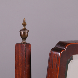 Engelse passpiegel met kandelaren ca 1890 en fraai ingelegd en facet geslepen (No.412020)