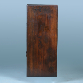 Strakke stoere ladenkast op bracket feet mooie patina  afgeronde hoekstijlen (No.391110)