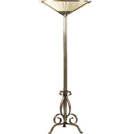 Antiek varia / Art Deco staande schemerlamp of vloerlamp ca. 1925 met zijde bespanning (No.989963)