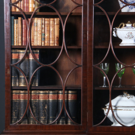 Grote break front Bibliotheekkast  met 6 deuren en 12 laden ca 1900 (No.422410)