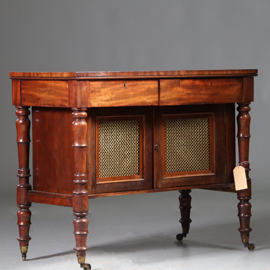 "Espressomachine tafel"  of wandtafel, sideboard of in mahonie en messing ca 1880 (No.960440)