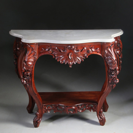 Hollands Willem III trumeau of console rijk gestoken mahonie ca 1875 (No.950315)