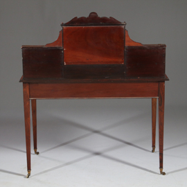 Antieke bureau zeer elegant palissander damesbureau rijk ingelegd ca. 1860 met leer en brons (No.911845)