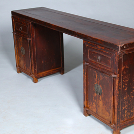 Smalle lange wandtafel of sideboard  prachtige patina ca 1890 (No.450350)
