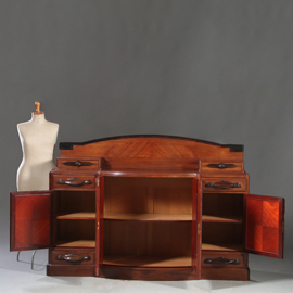 Art Deco Dressoir "t Woonhuys" ca 1920 mahonie Coromandel grepen met zeewezens  (No.960410)