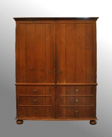 Antieke kast / 2-deurskast / prenten kabinet met schijnladen 1700-1750 (No.86556)