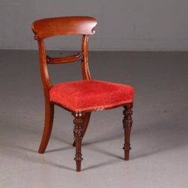 Antieke stoelen / Stel van 6 mahonie eetkamerstoelen ca. 1840 William IV / Victoriaans (No.532111)