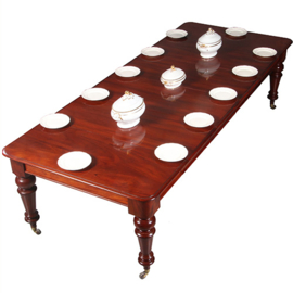 Lange tafel Pullout of coulissetafel ca 1870 Victoriaans in mahonie met 4 inlegbladen (No.830810)