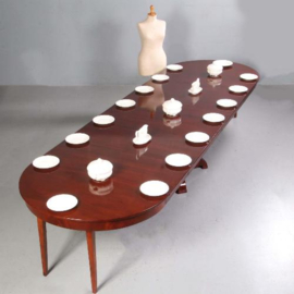 Antieke tafel / Smetteloze coulissentafel 16 personen Biedermeier ca. 1825 mahonie (No.693033)