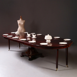 Empire coulissetafel ca 1810  in mahonie met bloemmahonie op sluierpoot met veel brons beslag (No.962670)