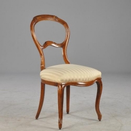 Antieke stoelen / stel van 8 Hollandse Willem III stoelen ca. 1870 incl bekleding naar wens (No.771831)
