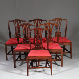 6 antieke stoelen nieuwe stof naar keus Engeland Georian stijl ca 1890 (No.911875)