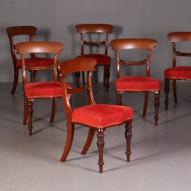 Antieke stoelen / Stel van 6 mahonie eetkamerstoelen ca. 1840 William IV / Victoriaans (No.532111)