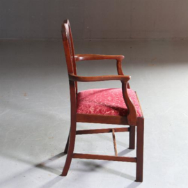 Stel van 8 solide massiefmahonie eetkamerstoelen ca. 1875, 2 met armleuningen (No.550747)