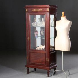 Antieke kast / Hollandse mahonie Empire stijl vitrine ca. 1880 met brons beslag  (no.662716)