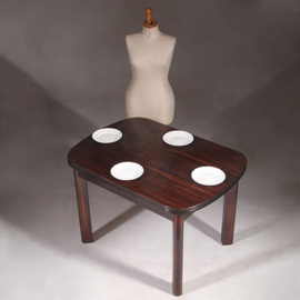 Art Deco - Mid-Century Eetkamertafel uitschuifbaar opgelegd gespiegeld palissander (No.322140)
