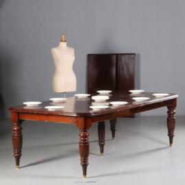 Antieke tafel / Engelse Victoriaanse mahonie coulissetafel in oude kleur ca. 1890 (No.520513)