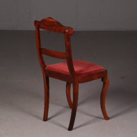 Antieke stoelen / Stel van 4 prachtig ingelegde Palissander Eetkamerstoelen ca. 1880 Engeland. (No.540342)